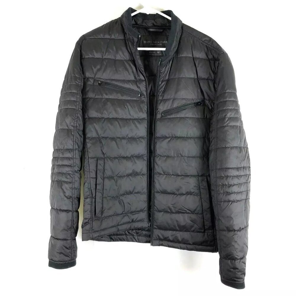 Marc New York Mens Quilted Field Jacket Black Size Medium